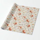 Boho Bloemige Groene Botanische Elementen Cadeaupapier (Uitgerold)