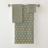Boho Bloemige Handdoek Retro Sage Cozy Vibes (Insitu)