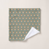 Boho Bloemige Handdoek Retro Sage Cozy Vibes (Wasdoekje)
