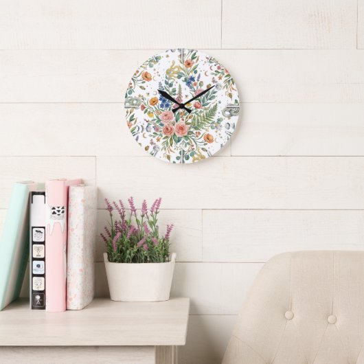 Boho Bloemige Hemelse Maan  & Slangen Botanisch Grote Klok (Leeskamer)