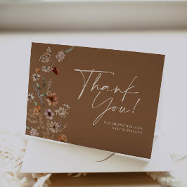 Boho Bloemige Herfst Baby Shower Bedankkaart