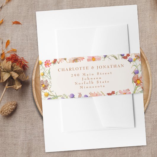 Boho Bloemige Herfst Bruiloft Uitnodigingen Wikkel