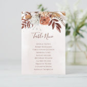 Boho bloemige herfst bruiloft zitplaatsen kaart ta (Staand voorkant)