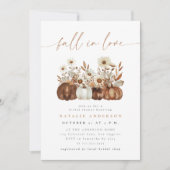 Boho Bloemige Herfst QR Code All-in-One Bruidsfees Kaart (Voorkant)