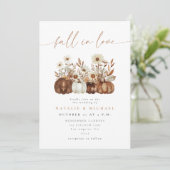 Boho Bloemige Herfst QR Code All-in-One Trouwkaart Kaart (Staand voorkant)