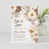 Boho Bloemige Herfst Verliefd Bruiloft Feest Kaart (Staand voorkant)