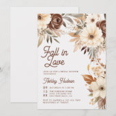 Boho Bloemige Herfst Verliefd Bruiloft Feest Kaart (Voorkant / Achterkant)
