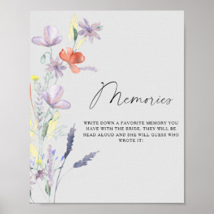 Boho bloemige herinneringen met de bruid poster