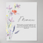 Boho bloemige herinneringen met het bruids poster (Voorkant)