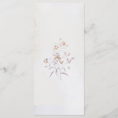 Boho Bloemige Huwelijksmenu Kaart (Achterkant)