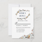 Boho bloemige kaart met maaltijd RSVP (Voorkant)
