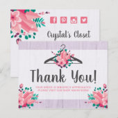 Boho Bloemige Kledinghanger Boetiek Dank je wel Briefkaart (Voorkant / Achterkant)