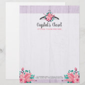 Boho Bloemige Kledinghanger Kledingkast Mode Boeti Briefhoofd (Voorkant / Achterkant)