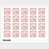 Boho Bloemige Kleine Pompoen 2e Verjaardag Vierkante Sticker (Vel)