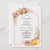 Boho Bloemige Kleine Pompoen Baby Shower Kaart (Voorkant)