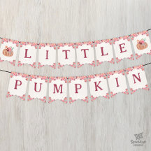Boho bloemige kleine pompoen verjaardag bunting vl