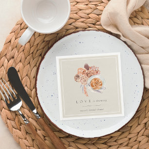 Boho bloemige koffie "Liefde is aan het brouwen" B Servet