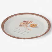 Boho bloemige koffie "Liefde is in de lucht" Bruid Papieren Bordje (Gekanteld)