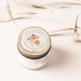 Boho Bloemige Koffie "Liefde is in de lucht" Bruid Ronde Sticker