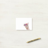 Boho Bloemige Lama Alpaca Waterverf Post-it® Notes (Op bureau)