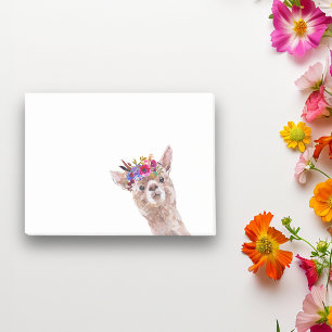 Boho Bloemige Lama Alpaca Waterverf Post-it® Notes