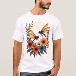 Boho Bloemige Libel T-shirt