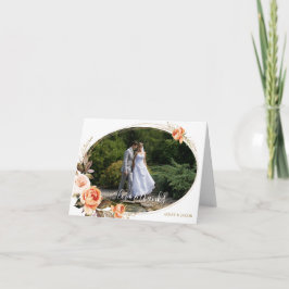 Boho bloemige liefde en dank trouwkaart bedankkaart