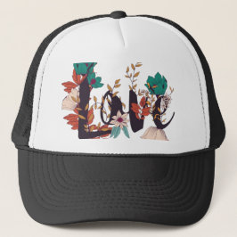 Boho Bloemige Liefde Grafische Trucker Hoed Pet