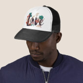 Boho Bloemige Liefde Grafische Trucker Hoed Pet (In situ)