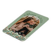 Boho Bloemige Mama Gewordene Aangepaste Foto Magneet (Linkerzijde)