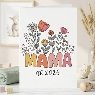 Boho Bloemige Mama Is Jaar Wilde Bloemen Lettering Kaart