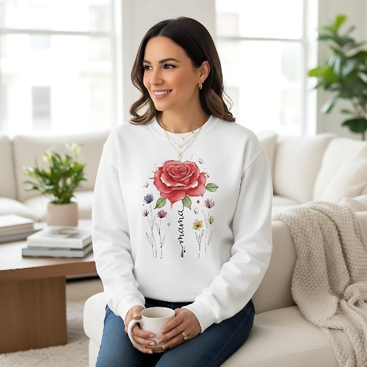 Boho Bloemige Mama Roos Moederdag Cadeau Trui