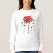 Boho Bloemige Mama Roos Moederdag Cadeau Trui (Voorkant)