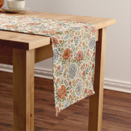 Boho Bloemige Mandala Paisley Botanisch Patroon Korte Tafelloper