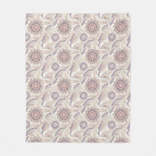 Boho Bloemige Mandala Spiritueel Ontwerp Patroon Fleece Deken