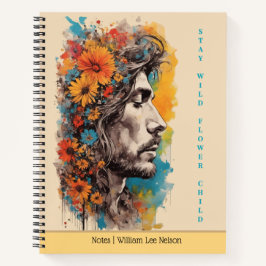 Boho Bloemige Mannelijk Profiel Journaal / Notitie Notitieboek