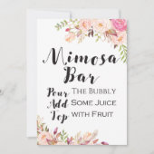 Boho bloemige mimosa bar bord 5x7" formaat kaart (Voorkant)