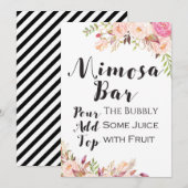 Boho bloemige mimosa bar bord 5x7" formaat kaart (Voorkant / Achterkant)
