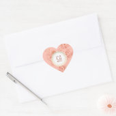 Boho Bloemige Monogram Bruiloft Hart Sticker (Envelop)