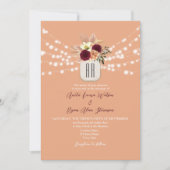 Boho Bloemige Monogram Huwelijk Kaart (Voorkant)