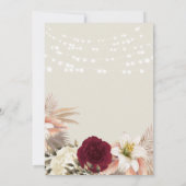 Boho Bloemige Monogram Huwelijk Kaart (Achterkant)
