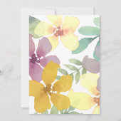 Boho Bloemige Paarse Gele Trouw Kaart (Achterkant)