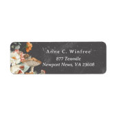 Boho Bloemige Paddenstoel Botanisch | Retouradres Etiket (Voorkant)
