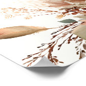 Boho Bloemige Pampagras Roos Beige Welkom Poster (Hoek)