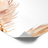 Boho Bloemige Pampas Bruidsfeest Welkomstbord Poster (Hoek)