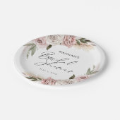 Boho Bloemige Pampas Gras Bruiloft Feest Welkom Papieren Bordje (Gekanteld)