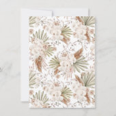Boho bloemige Pampas gras Moderne Thee Bruiloft Fe Kaart (Achterkant)