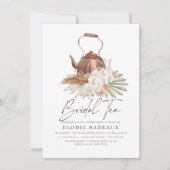 Boho bloemige Pampas gras Moderne Thee Bruiloft Fe Kaart (Voorkant)