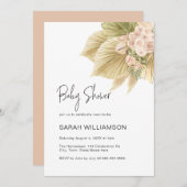 Boho bloemige Pampas gras palm blozen baby shower Kaart (Voorkant / Achterkant)