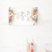 Boho Bloemige Pampas Gras Roos Kaart & Cadeaus Spandoek (Insitu)